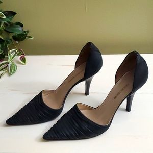 Giorgio Armani | Black Ruched D'Orsay Leather Pumps Sz 37